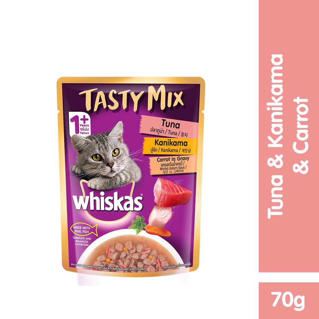 Whiskas Tasty Mix Makanan Kucing Basah Pouch Starter Pack Multi Variant - Isi 4-3