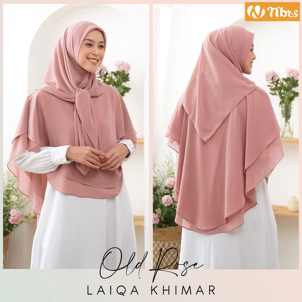 Nibras Hijab Laiqa Khimar Bahan Ceruty Hijab Syar'i Menutup Dada Khimar Segi Empat Kekinian Modern