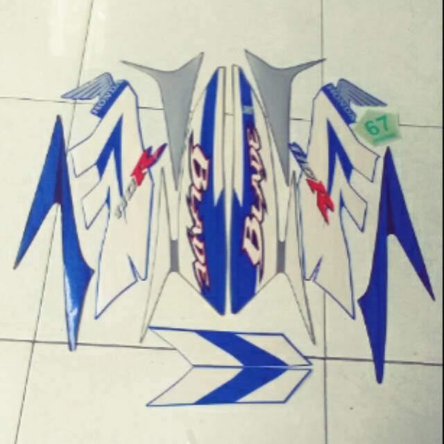 Striping Motor Honda Blade 110 R 2009 BLUE SILVER
