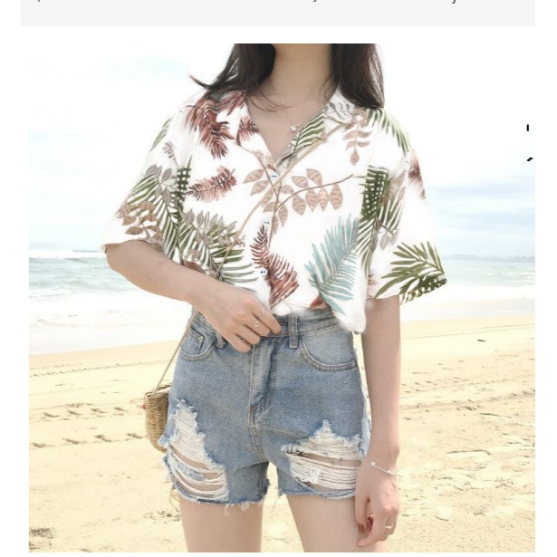 FANESAFASHION kemeja wanita PALM  LD 92cm PENDEK-1