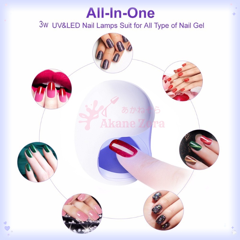 Akane Zora Smart Portable UV LED Nail Dryer Nail Polish Dryer UV Led Nail Pengering Kutek Kuku Mini for Kutek Gel Nail Art Make Over Tool