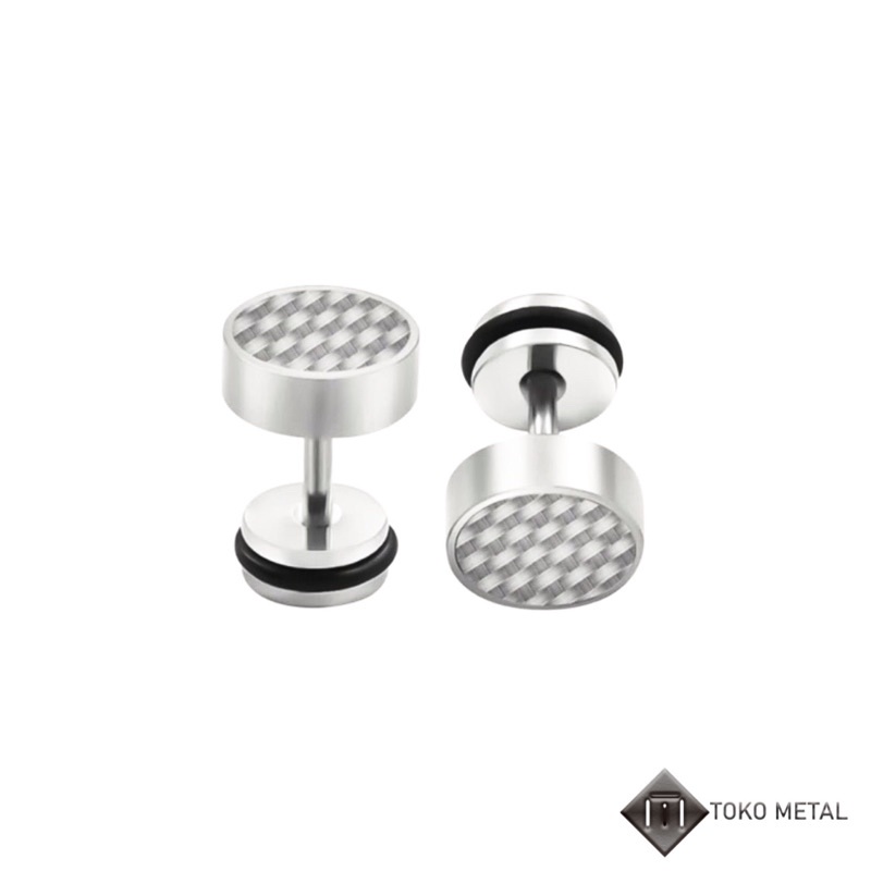 Anting 100% Titanium Kualitas Tinggi Tindik/Pircing Serat Karbon Untuk Pria [ Toko Metal ]