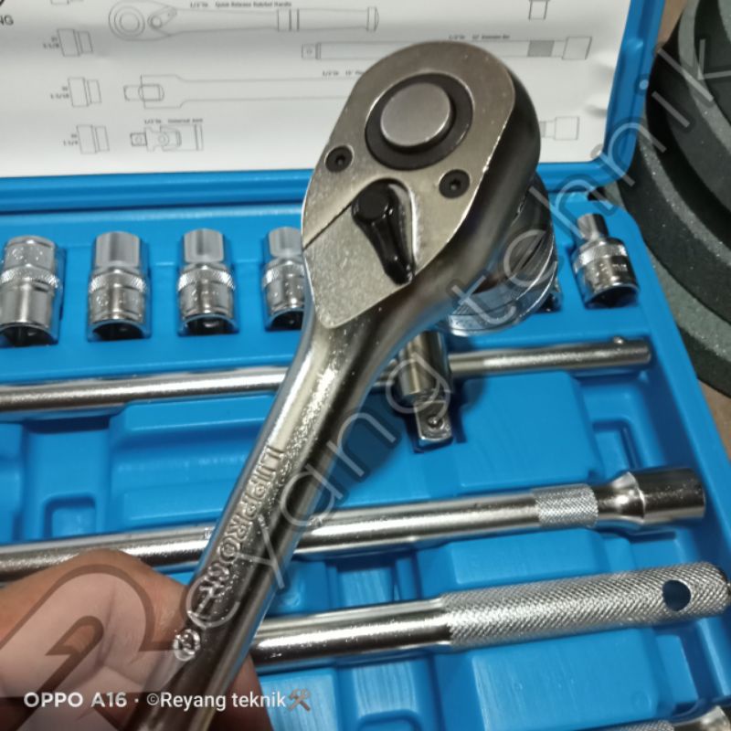 LIPPRO Kunci Sok Set 24 Pcs Socket 1/2" DR Wrench Set