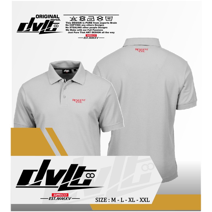 Poloshirt / Kaos Polo Game Resident Evil Logo Murah -Dilan Store