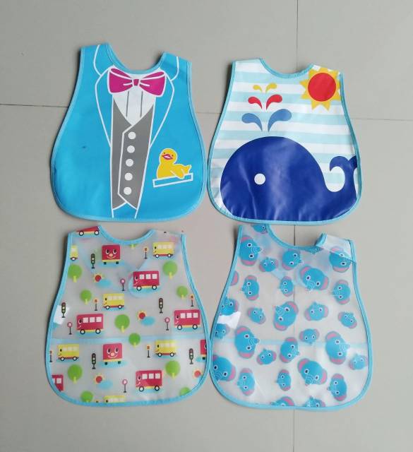 SLABBER baby baby ANTI AIR Waterproof celemek makan bayi motif lucu