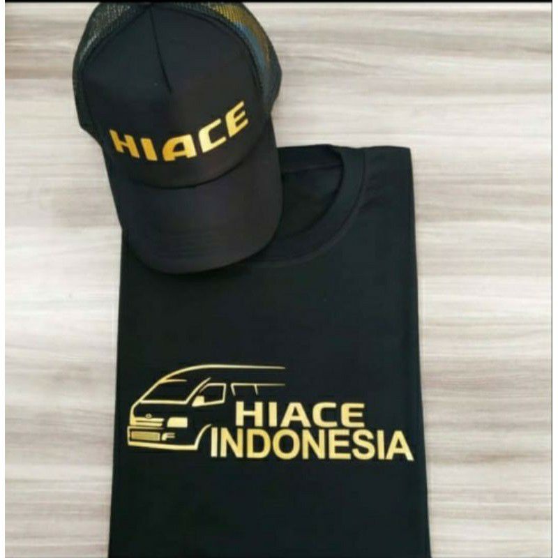KAOS HIACE INDONESIA BONUS TOPI