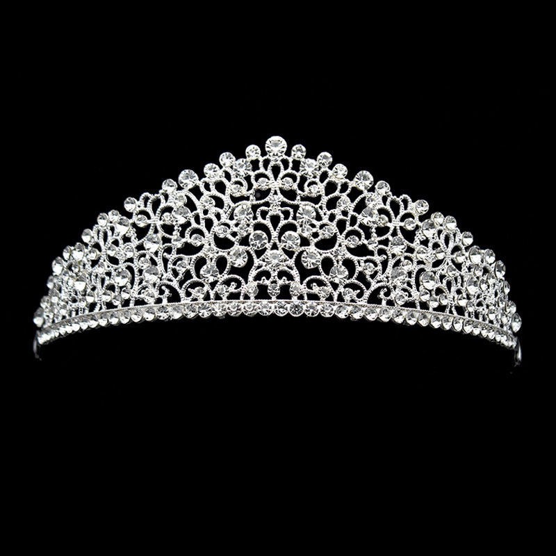 Sparkling Big Wedding Diamante Pageant Tiaras Hairband Crystal Crowns For Brides