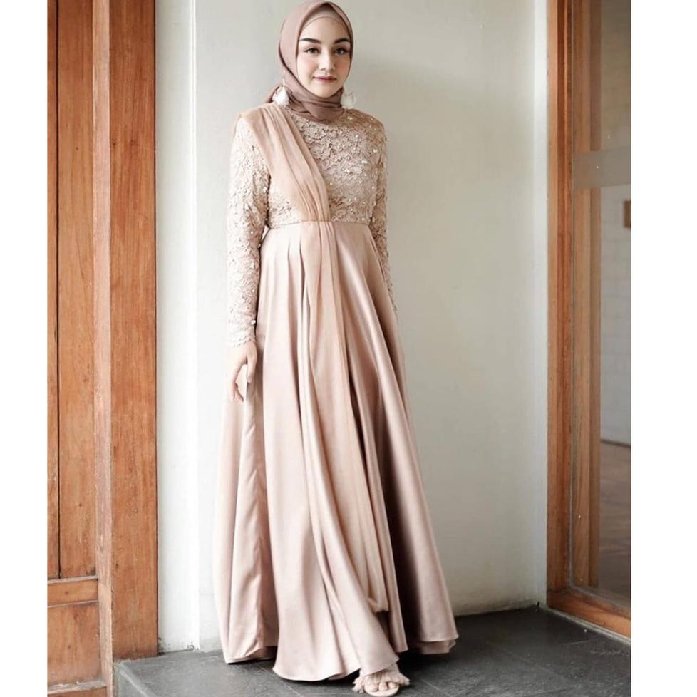  KODE 2940 Stevia Maxi Dress wisuda Kondangan Shopee 