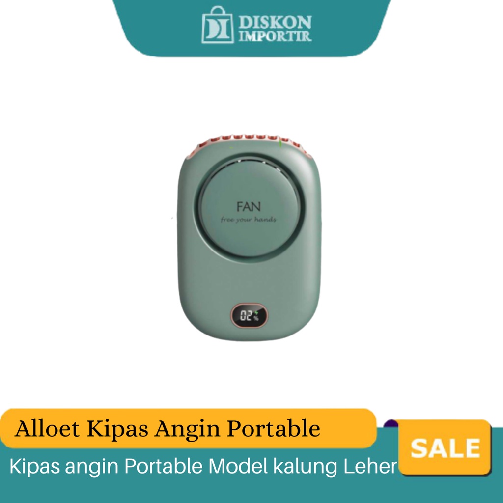 Alloet Kipas Angin Portable Model Kalung Leher Fan 2000mAh - DQ203