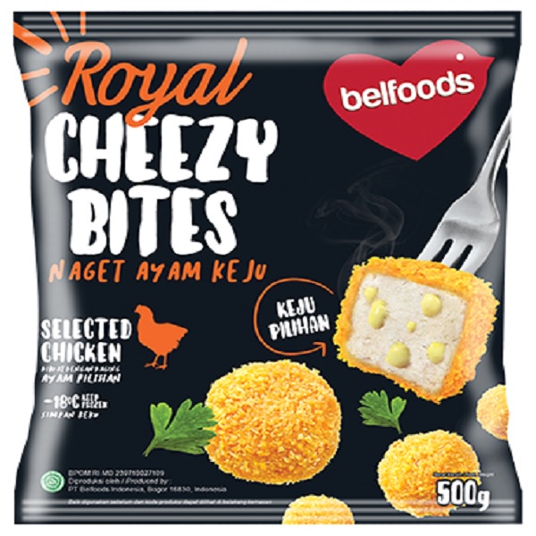 BELFOODS ROYAL CHEEZY BITES 500GR BOLA AYAM KEJU HALAL