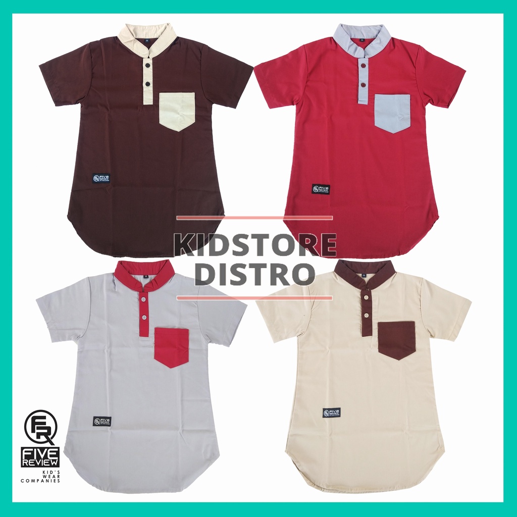 Baju Kurta Anak Cotton Oxford Distro Five Review / Baju Koko Anak / Kemeja Anak