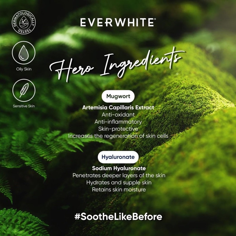 EVERWHITE Soothing Essence Toner Indonesia / Facial Wash Essence Serum Eye Cream Clay Mask Masker