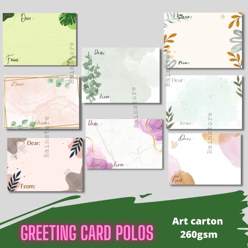 (18 PCS) GREETING CARD | KARTU UCAPAN POLOS | GIFT CARD | BLANK CARD| BIRTHDAY CARD