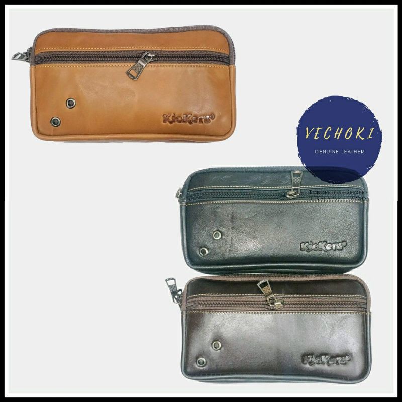 Tempat Sarung HP Jumbo Case Pinggang Kulit Sapi Asli - Kickers IE738