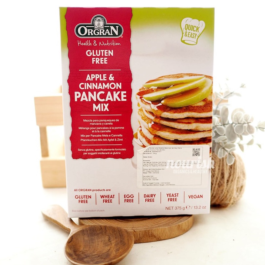 Orgran, Apple &amp; Cinnamon Pancake Mix (375 gr)