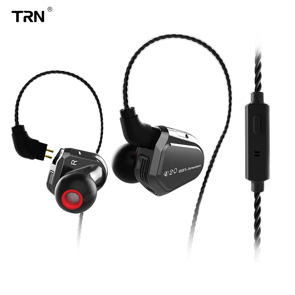 TRN V20 Audiophile Tri-Driver Hybrid In Ear Monitor Microphone