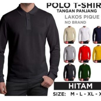 Kaos Pria Lengan Panjang Hitam Polos Slim Fit Casual Berkualitas Tebal