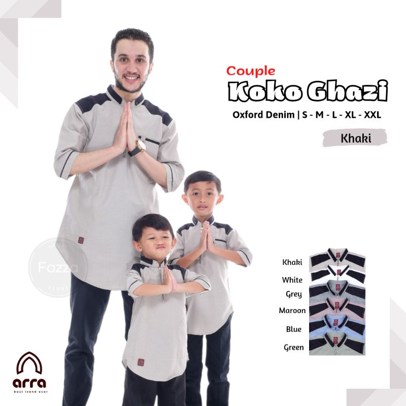 Baju Koko Couple Ayah Dan Anak GHAZI Original ARRA