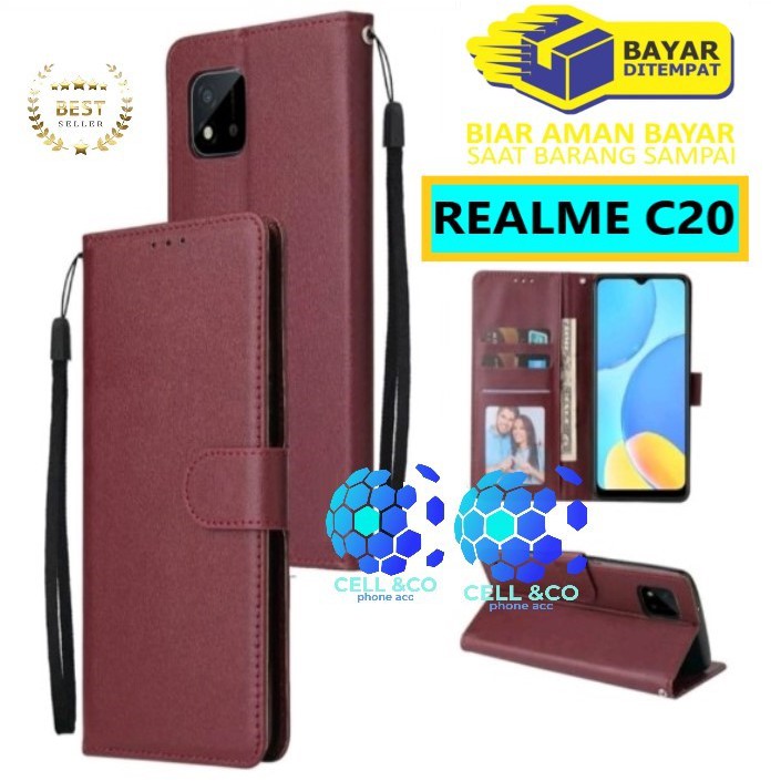 Flip cover REALME C20 Flip case buka tutup kesing hp casing flip case leather wallet