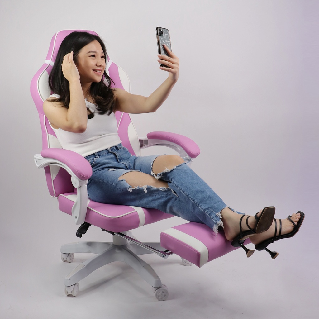 Jual Rexus Gaming Chair - Kursi Gaming Rexus RGC-R60 Pink White Edition