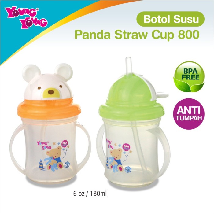 

Premium Botol Minum Bayi / Anak Model Tutup Panda Anti Tumpah BPA FREE 180 ml
