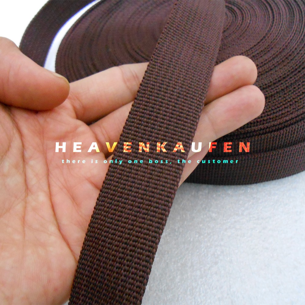 Tali Webbing Tas 2,5 cm Cokelat Meteran Murah