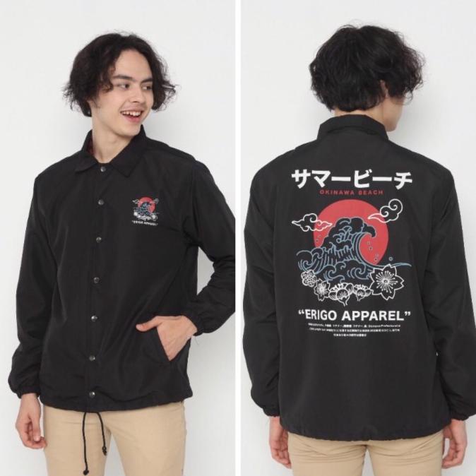 ERIGO COACH JACKET OKINAWA BEACH BLACK I JAKET COACH ERIGO I PARASUT HOT SALE