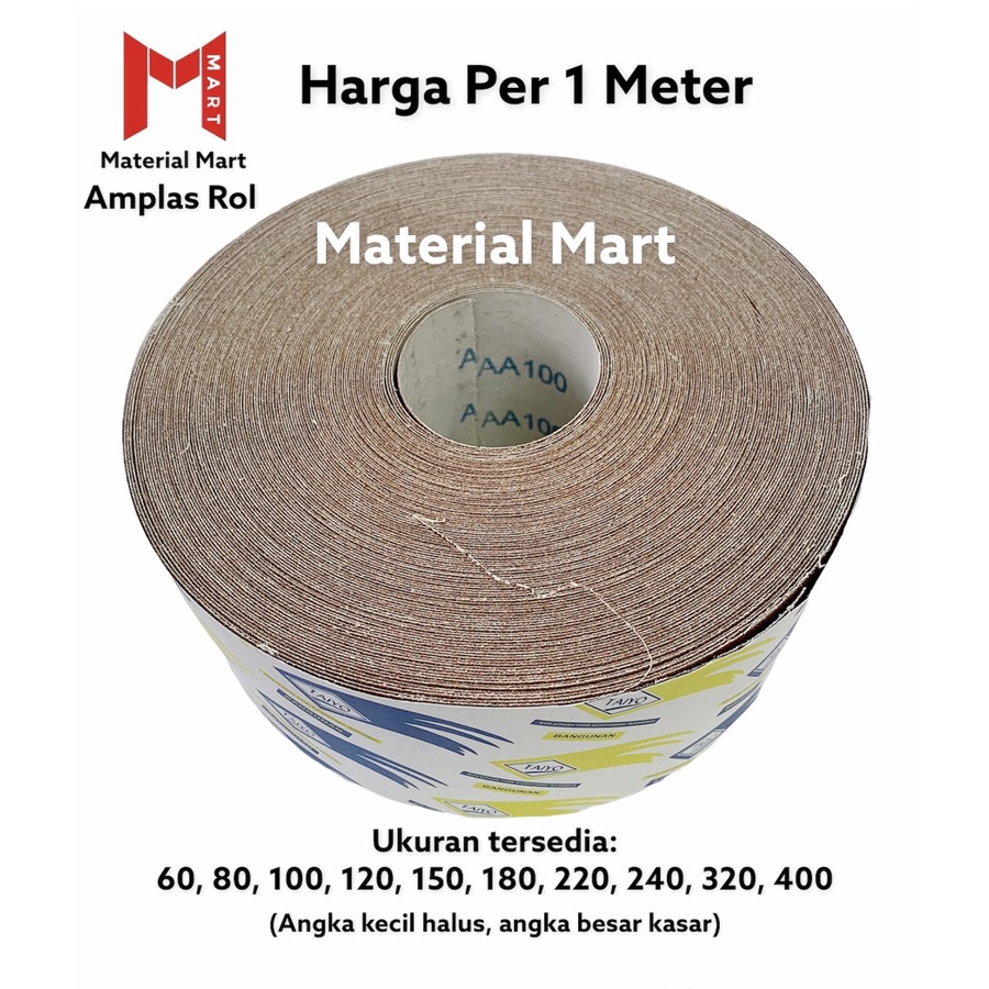 Amplas Roll Halus | Amplas Besi Kasar | Amplas Meteran Roll Murah |Material Mart