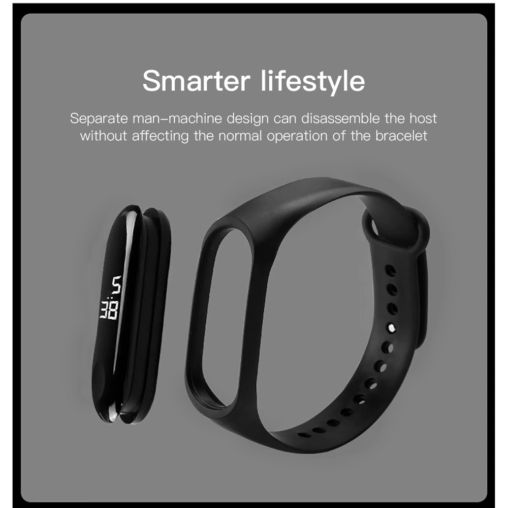 Smartband Jam Tangan Digital LED Bahan Silikon SM161