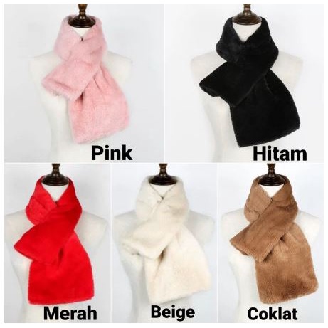 READY INDO syal instan bulu kelinci imitasi musim dingin winter shawl