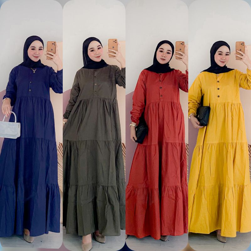 Gamis Susun kirania Katun Poplin