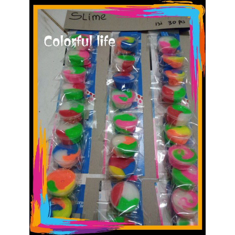 mainan slaime/sleem/sleme/slime/mainan rencengan siap jual isi 30 pcs