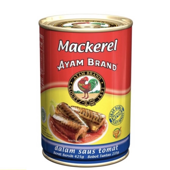 

Termurah AYAM BRAND mackerel dalam saus tomat 425gr /IKAN SARDEN SAUS TOMAT