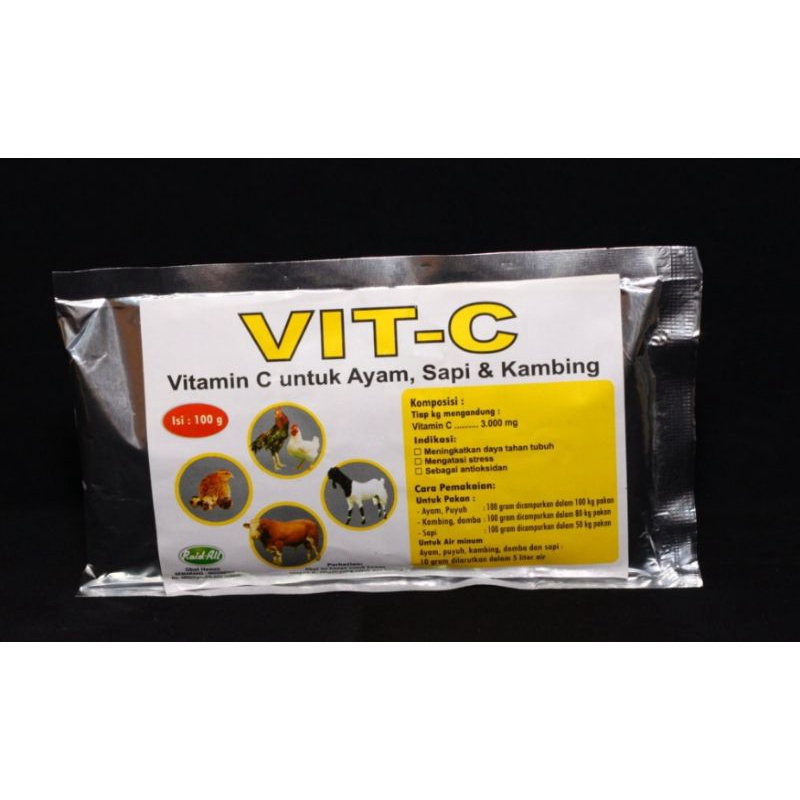 vit-c vitamin c 100 gram untuk ayam sapi kambing-raid all