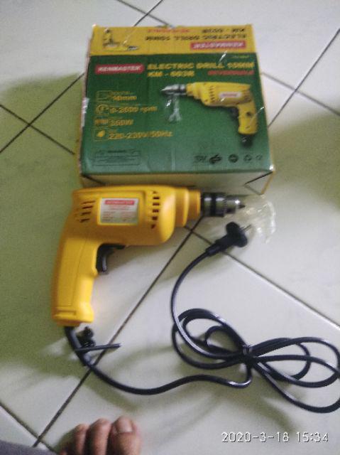 Mesin Bor Listrik 10mm Electric Drill Reversible Bolak Balik Kenmaster