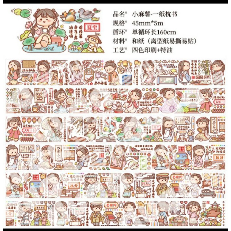 

[160cm] Small Mochi Washi Sampel Sticker Little Princess Share Roll