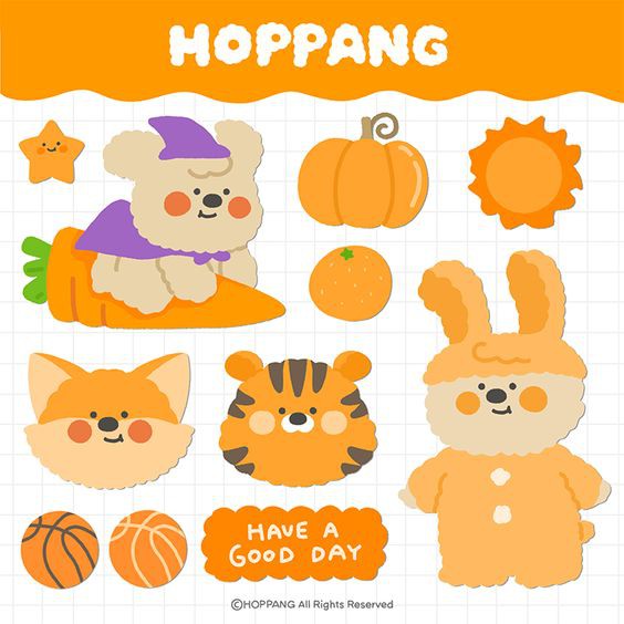 

STICKER SET HOPPANG UNTUK JOURNAL/NOTES/STUDYBLR