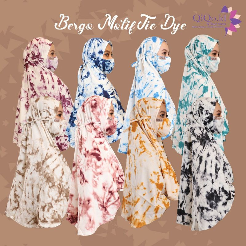 bergo maryam tie dye ori qiqo.id free masker