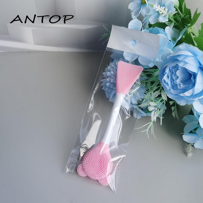 Brush Masker Wajah Manual Portable Bahan Silikon Lembut Untuk Alat Kecantikan Antop Anting Gantung Panjang Tusuk Motif Geometri Aksen Hollow + Rumbai Untuk Perhiasan Wanita