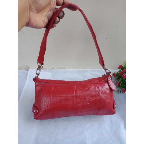 SSAMZIE SHOULDER BAG RED CHILI KULIT ASLI,  PRELOVED SESAMZIE,  SSAMZIE PRELOVED,  TAS KETEK