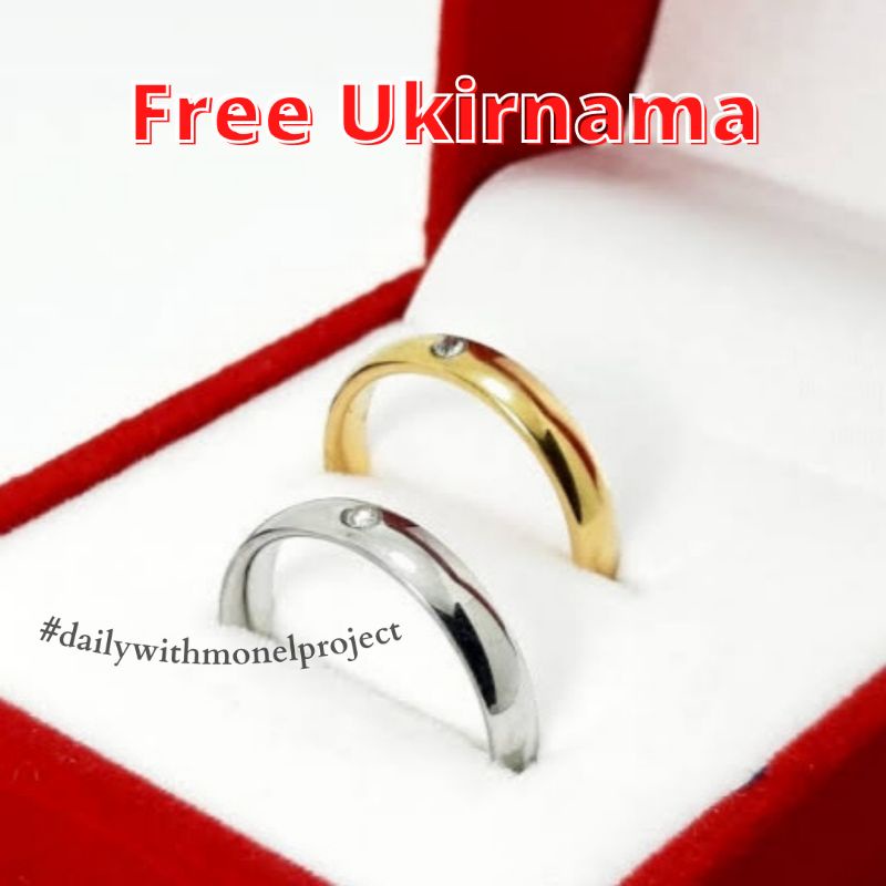 Cincin Couple Silver/Gold Mata Free Ukirnama