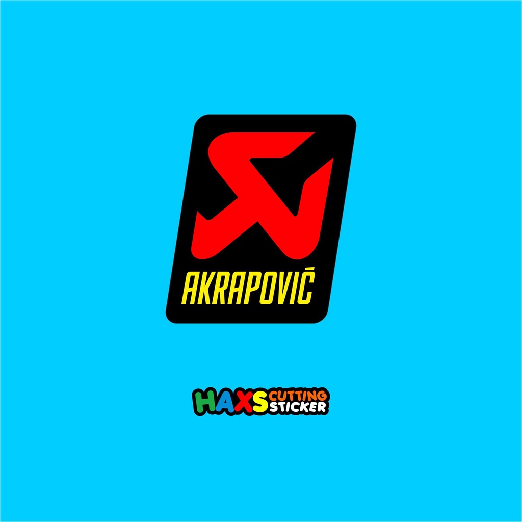 Cutting Sticker Akrapovic Kotak 7.3 Cm x 8 Cm