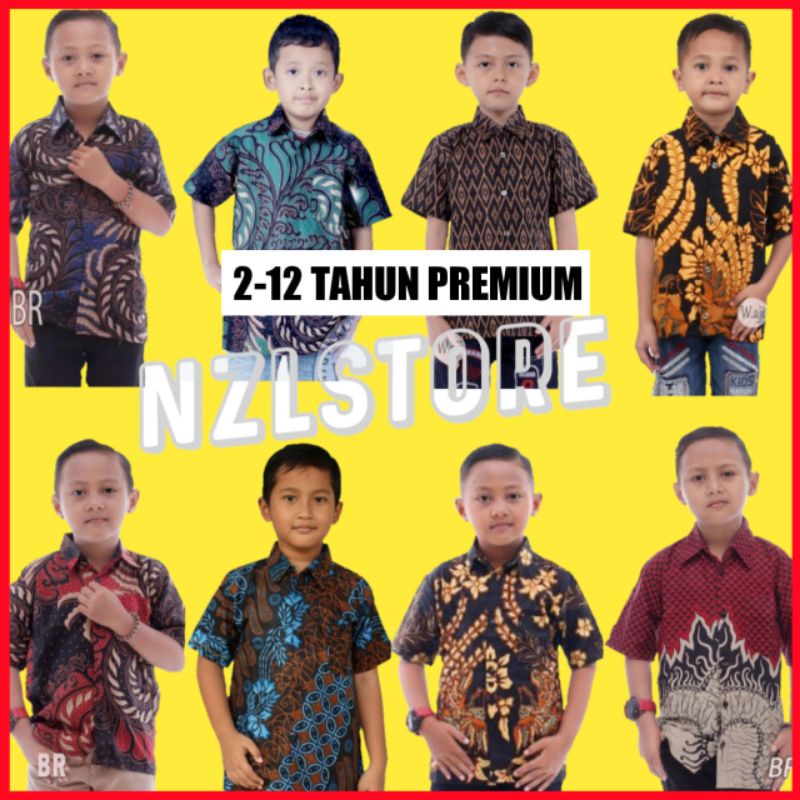 Kemeja Batik Anak - batik anak - baju batik anak laki laki umur 2-12 tahun hem batik anak pendek