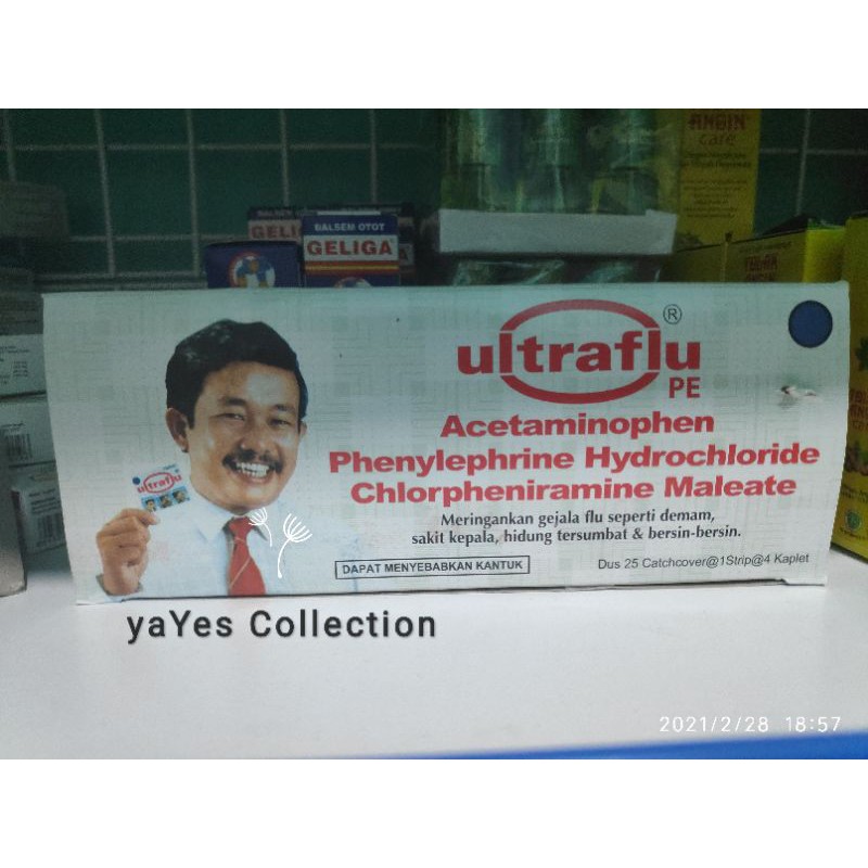 Ultraflu obat gejala Flu 1 Tablet 4 Kapsul Demam sakit Kepala hidung tersumbat bersin ultra flue