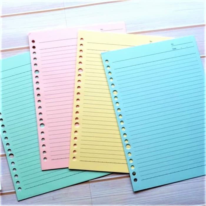 

Order Langsung ISI REFILL KERTAS BINDER NOTE LOOSE LEAF A5 GARIS WARNA 20 RING ISI 40 Limited