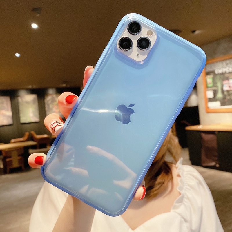 Soft Case Tpu Transparan Warna Ungu Untuk Iphone 12 Pro Max 11 Pro Max Indonesia