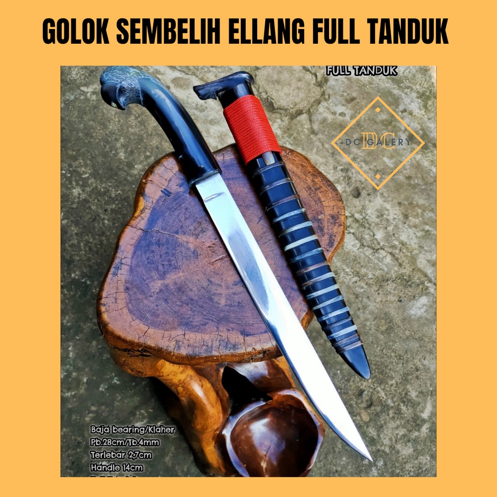 PISAU SEMBELIH GOLSEM ELANG FULL TANDUK SUPER TAJAM