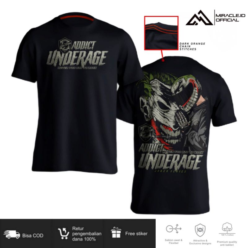 KAOS DISTRO PRIA ORIGINAL UNDERAGE KAOS MOTOR CUSTOM DEWASA KEREN MURAH BAJU BRANDED PREMIUM