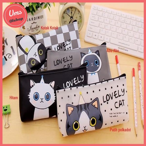 

TP007 Tempat Pensil Lucu Cute Cat - Abu Abu