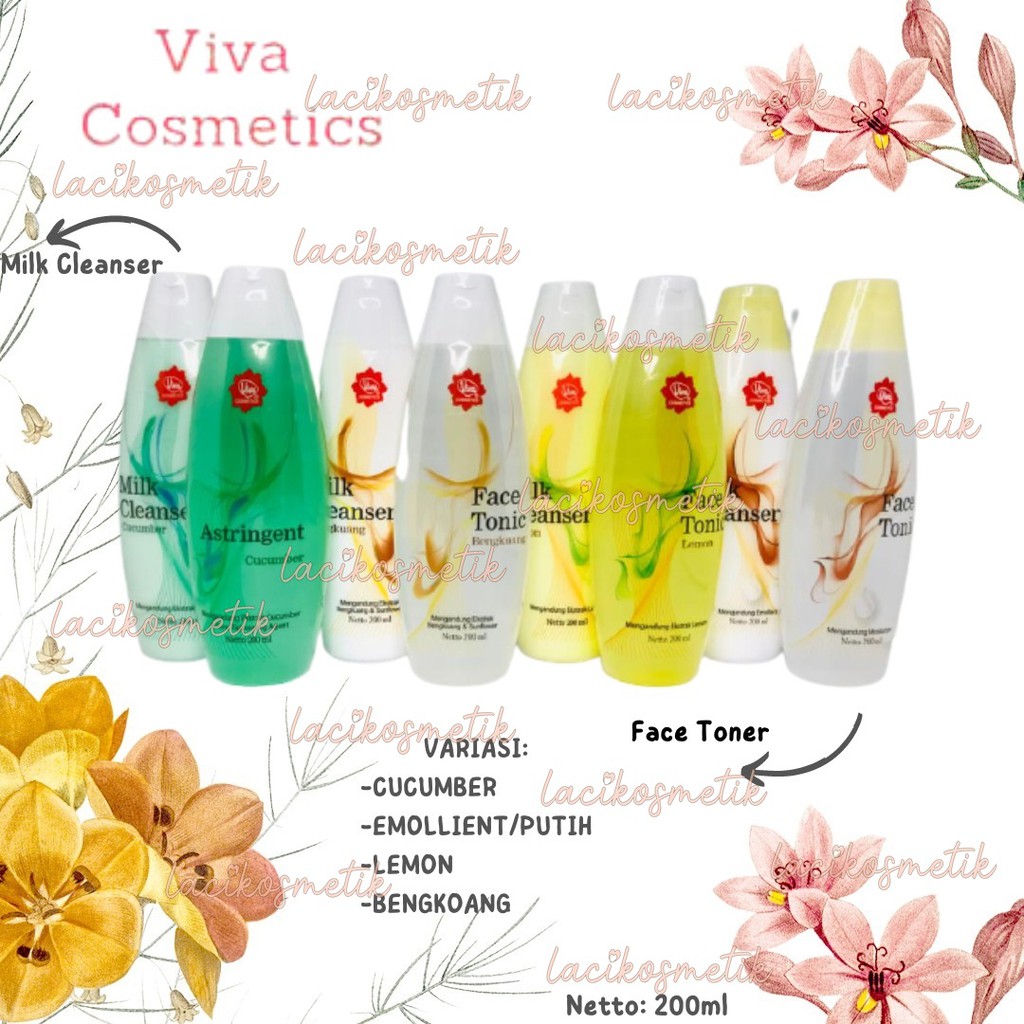 ✨LACIKOSME✨ VIVA FACE TONIC / MILK CLEANSER / AIR MAWAR 100ML 200ML